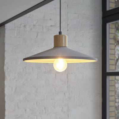 OSRAM DECOR Concrete Wood beton hanglamp, 320 mm, in donkergrijs, met metalen en betonnen behuizing, voor moderne binnenverlichting, flexibele armatuurkeuze dankzij de E27 fitting