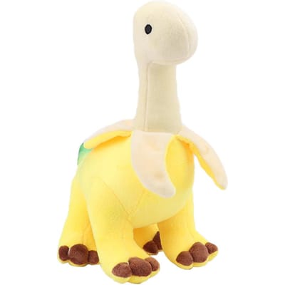 Schattige Gele Gepelde Banaan Brontosaurus Pluche Speelgoed Zacht Gevuld Draak Dieren Gepelde Banaan Brontosaurus Speelgoed Kawaii Cadeau Voor Kinderen 28cm beige