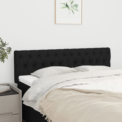 vidaXL - Hoofdborden - 144x7x78/88 - cm - stof - zwart