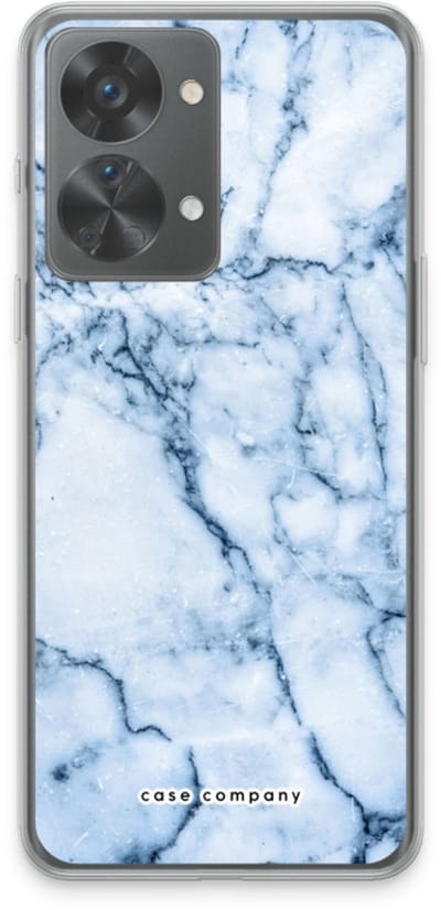 Case Company® - Hoesje geschikt voor OnePlus Nord 2T hoesje - Blauw marmer - Soft Cover Telefoonhoesje - Bescherming aan alle Kanten en Schermrand