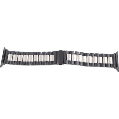 Horlogebandje, verstelbaar, roestvrij staal, vervangend polsbandje, accessoire voor iWatch, zwart white