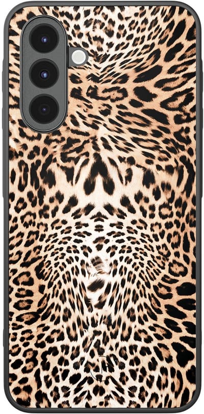 Leuke Telefoonhoesjes - Hoesje geschikt voor Samsung Galaxy A16 - Luipaardprint - Backcover zwart - Luipaardprint - Bruin