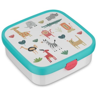 Mepal Bento lunchbox groot Campus - 1.25 l - Inclusief 2 uitneembare lekdichte bentobakjes & vorkje - Animal Friends