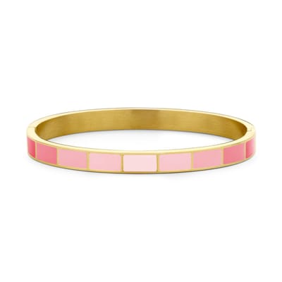 CO88 Collection 8CB-91192 Stalen Armband met Emaille - Roze tinten - 6 mm - 58x49mm - Staal - Goudkleurig