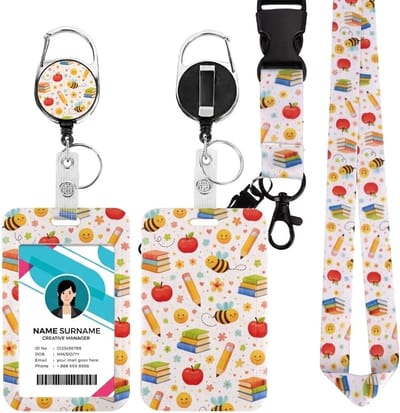 Kaarthouder Lanyard - Kaart Hanger - Dagelijks Gebruik - Comfortabel Ontwerp - 12 x 11 x 2 cm - Schreibtisch-Biene
