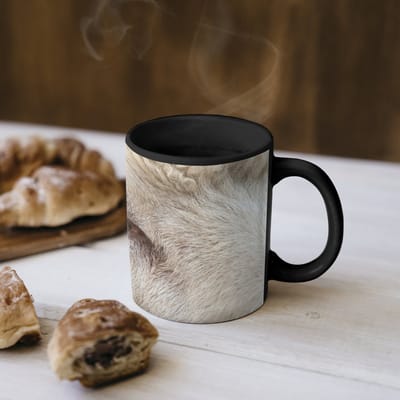 Magische Mok - Foto op Warmte Mokken - Koffiemok - Schaap - Oog - Wit - Magic Mok - Beker - 350 ML - Theemok
