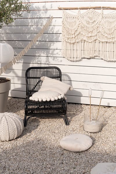 Zwarte Rotan Loungestoel - 65x71x78 cm