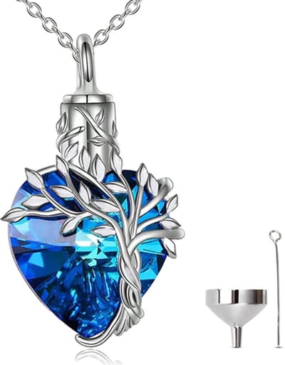 Luxe Ashanger - met Ketting (55 cm) - Voor As, Haren of Parfum - Assieraad - As Ketting - Gedenksieraad - Urn - As Hanger - Incl. As vuller en Opbergzakje - Diamond Forest