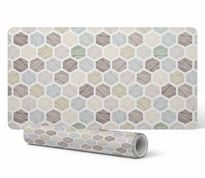 Antislip bureauonderlegger met een zeshoekig streepmotief, 90x45 cm
