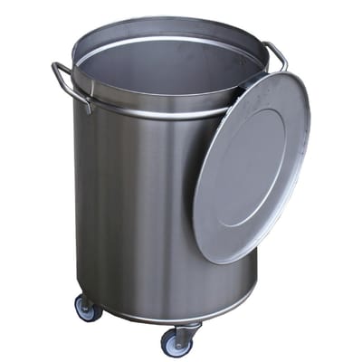 Gastro M RVS Afvalemmer Op Wielen Met Deksel 50ltr - GN145 - Horeca & Professioneel - Horeca & Professioneel