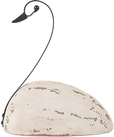 Clayre & Eef Kerstdecoratie Beeld Zwaan 17x8x19 cm Wit Hout