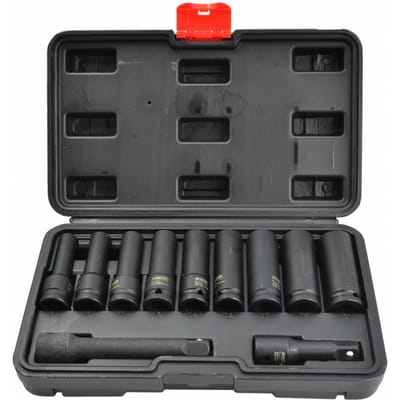 AWTools Black Line - Dopsleutelset - Lang - 11-delig - Cr-Mo Staal