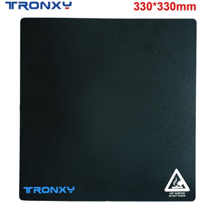 Tronxy Verwarmd Bed Stickervel Bouwoppervlak Hoge Temperatuurbestendig 330*330mm/13.0*13.0in voor 330x330mm zwart