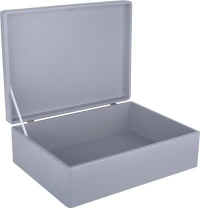 Creative Deco XL Grijs Houten Doos Opbergdoos | 40 x 30 x 14 cm | met Deksel | Kerst, Kerstmis Cadeau