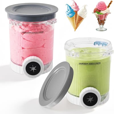 Set van 2 IJscontainers van 480ml voor IJsbereiders, BPA-vrij en Vaatwasserbestendig, Ideaal voor IJs en Sorbet, Perfecte Accessoires voor Thuisgebruik