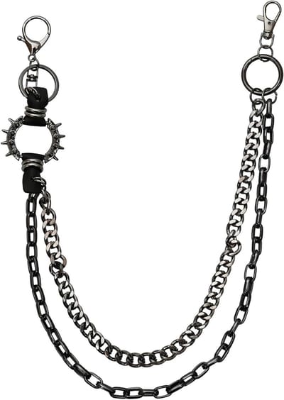 Stijlvolle Hip Hop Punk Broekketting met Zwarte Karabijnhaak voor Riem en Portemonnee, Perfect Cadeau voor Modebewuste Mensen