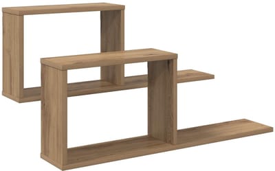 vidaXL - Zwevende - schappen - 2 - st - Artisanaal - eiken - 80 - x - 15 - x - 30 - cm