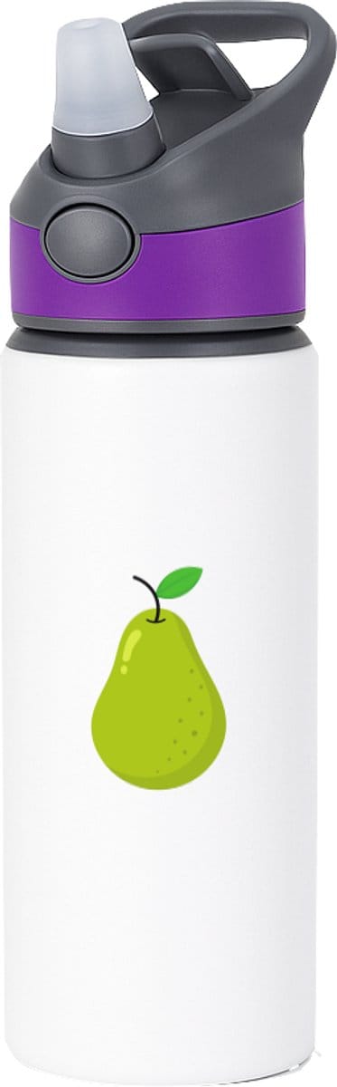 Hacebo® - Peren waterfles met rietje paars - Fruitschaal - fruit liefhebbers - Peer - vrucht - gezond eten - water fles - 650ML