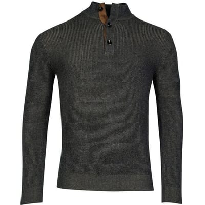 Baileys Trui Button Placket Plated Structure Knit Taupe / male