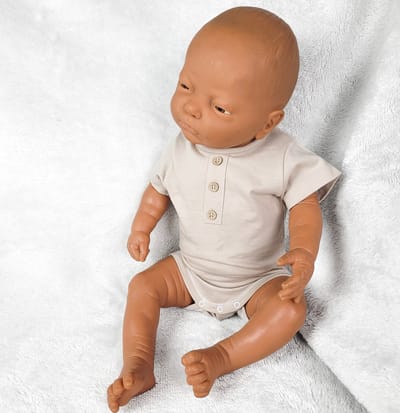 Babidu Romper Houten Knoopjes | 1111 | Beige/Zandkleur | Korte Mouw | 0 maand | maat 50