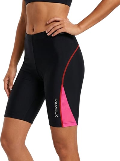 RAMBUX® - Fietsbroek Dames met Zeem - MTB Broek - Zwart Roze - Mountainbike - Fietskleding Short - Sportbroek - Maat S