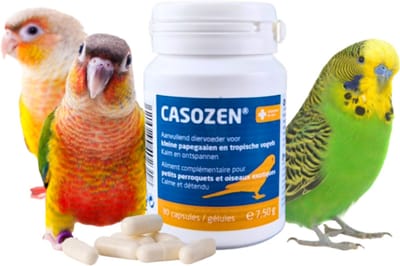 Casozen® Aanvullend Diervoeder voor Kleine Papegaaien en Tropische Vogels - 30 Capsules