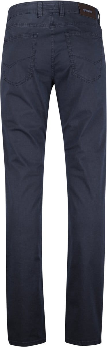 Gardeur Broek Bill Fine Pattern Cotton Comfort Stretch Soft Wash-out Effects Marine / male