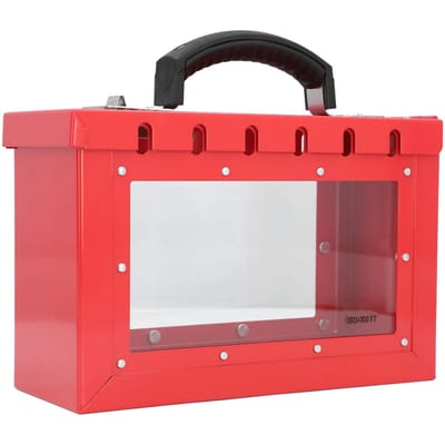 Lockout Tagout Groepsvergrendelbox Draagbaar 12 Sleutels Veiligheidshangslot Helder Acryl Stalen Plaat white