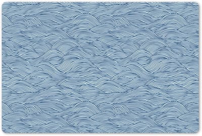 Placemats 45x30 cm - Placemat kunststof - 1 stuk - Golven - Ritmisch - Blauw - Borden onderleggers - Decoratie voor op tafel - Keuken tafeldecoratie accessoires - Vinyl onderlegger - Tafelversiering