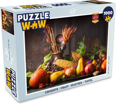 Puzzel Groente - Fruit - Rustiek - Tafel - Legpuzzel - Puzzel 1000 stukjes volwassenen