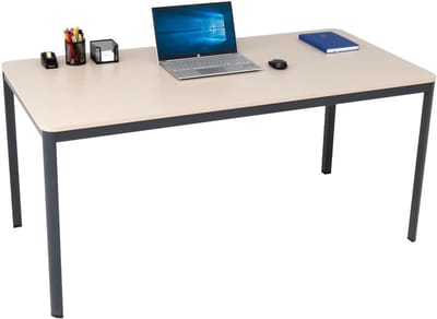Multifunctionele Bureau D-profiel 120 x 80 cm in Zandkleur - Eenvoudige Montage, Perfect voor Thuis of Kantoor