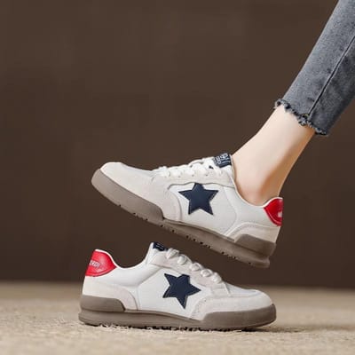 Retro Platte Bodem Duitse Trainingsschoenen Dames Schoenen Lente en Zomer Nieuw Echt Leer Zachte Zool Witte Schoenen Casual Sneakers Board Schoenen 39 white