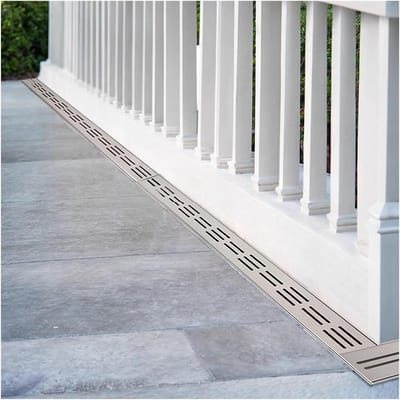 Roestvrijstalen Afvoergoot - Douchegoot Oprit - Waterafvoer Tuin - U-vormige Goot - 1000 x 80 x 50 mm - Zilver