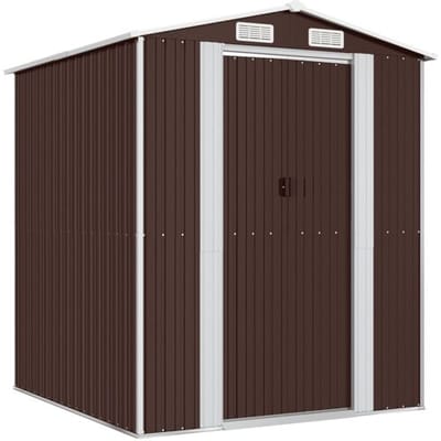 vidaXL - Tuinschuur - 192x191x223 - cm - gegalvaniseerd - staal - donkerbruin