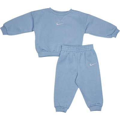 Nike Essential Crew Trainingspakken Baby - Blauw - Maat 86 - 92 CM - Katoen Fleece