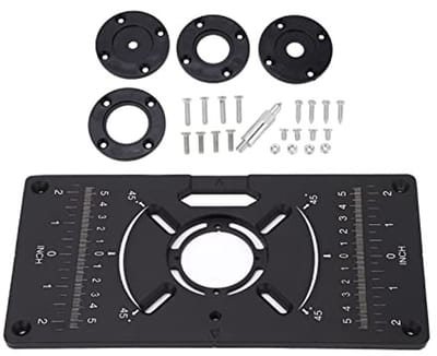 Dailygoods- Freestafelplaat Universeel - Inlegplaat - Aluminiumlegering - Multifunctie - 4 Inzetringen - 2 Meeteenheden - Freestafel