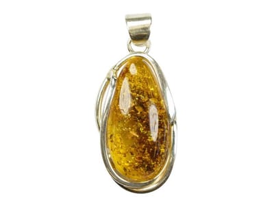 Exclusieve zilveren hanger Amber / Barnsteen 925 zilver