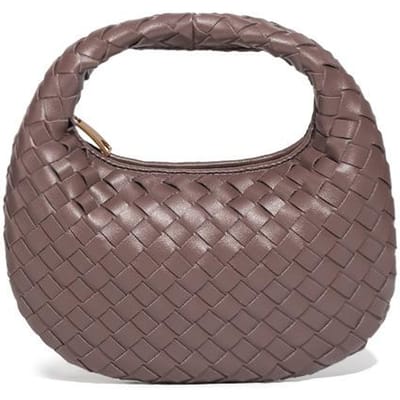 Handgedragen Geweven Tas, Trendy Ketting, Schoudertas Crossbodytas, Frisse en Veelzijdige Handtas gray