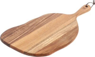 HOLM Snijplank & Serveerplank – Tapasplank en Kaasplank met Handvat en Ophangkoord – Ideaal voor Kaas, Tapas & Borrelhapjes – Acaciahout – FSC Gecertificeerd – 44 x 22,7 x 1,5 cm – Hout