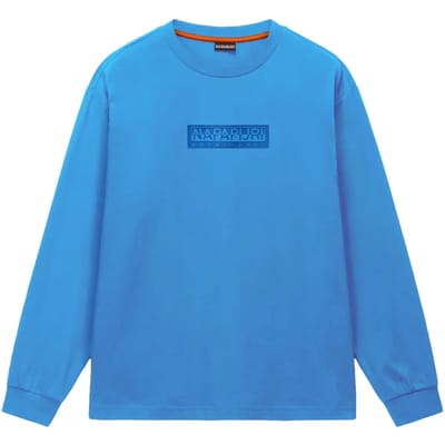 Napapijri Longsleeve T-shirt Logo Blauw - Maat M - Heren - Casual T-shirts