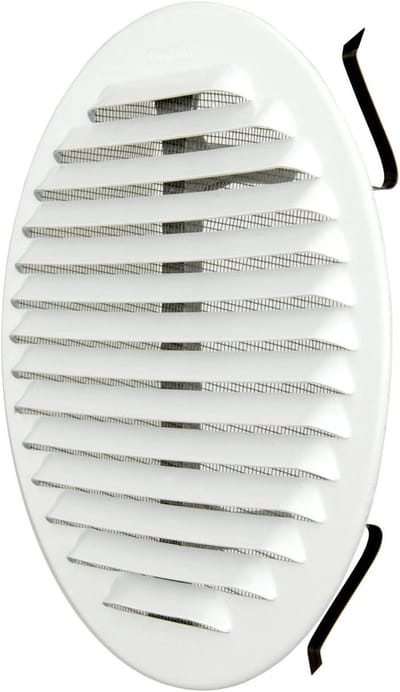 Ventilatiegril Aluminium - Rond Rooster - Ventilatie - Met Insectennet - Ø 17.5 cm - Wit