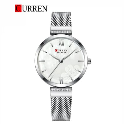 Curren Horloge – Vrouwen – Zilverkleurig met Witte Wijzerplaat – Model 9067 – Luxe Dameshorloge – Perfect Cadeau