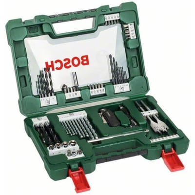 Bosch V-Line Boorset - 68-delig - Voor hout, metaal en steen - Met mes, magnetisch uitschuifbare pen en haakse multifunctionele bithouder