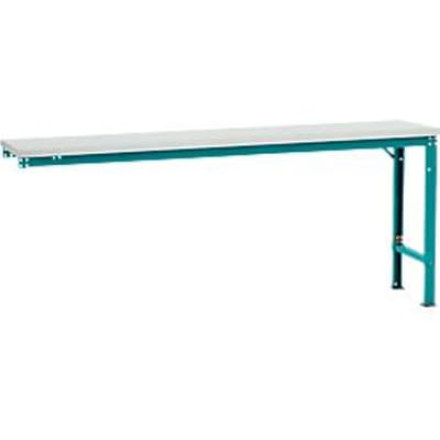 Manuflex aanbouwtafel UNIVERSAL Speciaal, 2000 x 800 mm, melamine lichtgrijs, waterblauw
