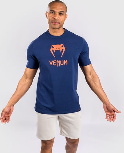 Venum Classic T-shirt Katoen Marineblauw Oranje - S