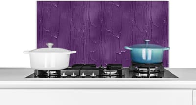 Spatscherm Keuken - Kookplaat Achterwand - Spatwand Fornuis - 80x40 cm - Verf - Paars - Patronen - Aluminium - Wanddecoratie - Muurbeschermer - Hittebestendig