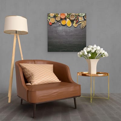 Artaza Canvas Schilderij Kruiden - 60x60 cm - Wanddecoratie Keuken - Muurdecoratie Specerijen - Schilderijen Op Canvas