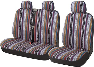 Baja Kleurrijke deken autostoelhoezen voorstoelen in antieke Stijl set universeel voor bestuurdersstoel en passagiersstoel vrachtwagen accessoires interieur
