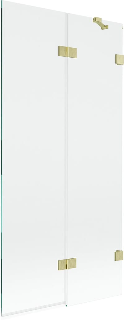 Mexen Lunar badwand 2-delig rechts 90 x 150 , transparant, goud geborsteld - 897-090-100-55-00-P