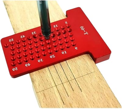 T-vormige markeerhulp voor houtbewerking, aluminium 6061, krasvrije liniaal met pen, precisie en duurzaamheid, 79x58x9mm